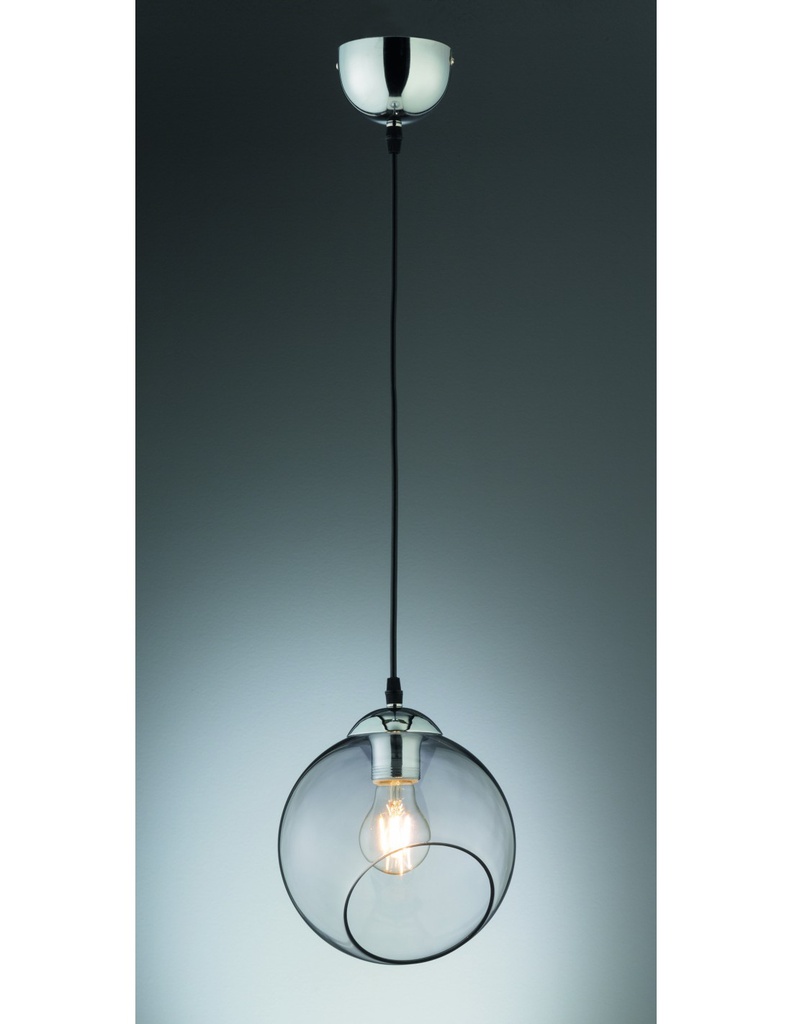 Sospensione Clooney Sfera Vetro Fumé Ø20 cm Trio Lighting