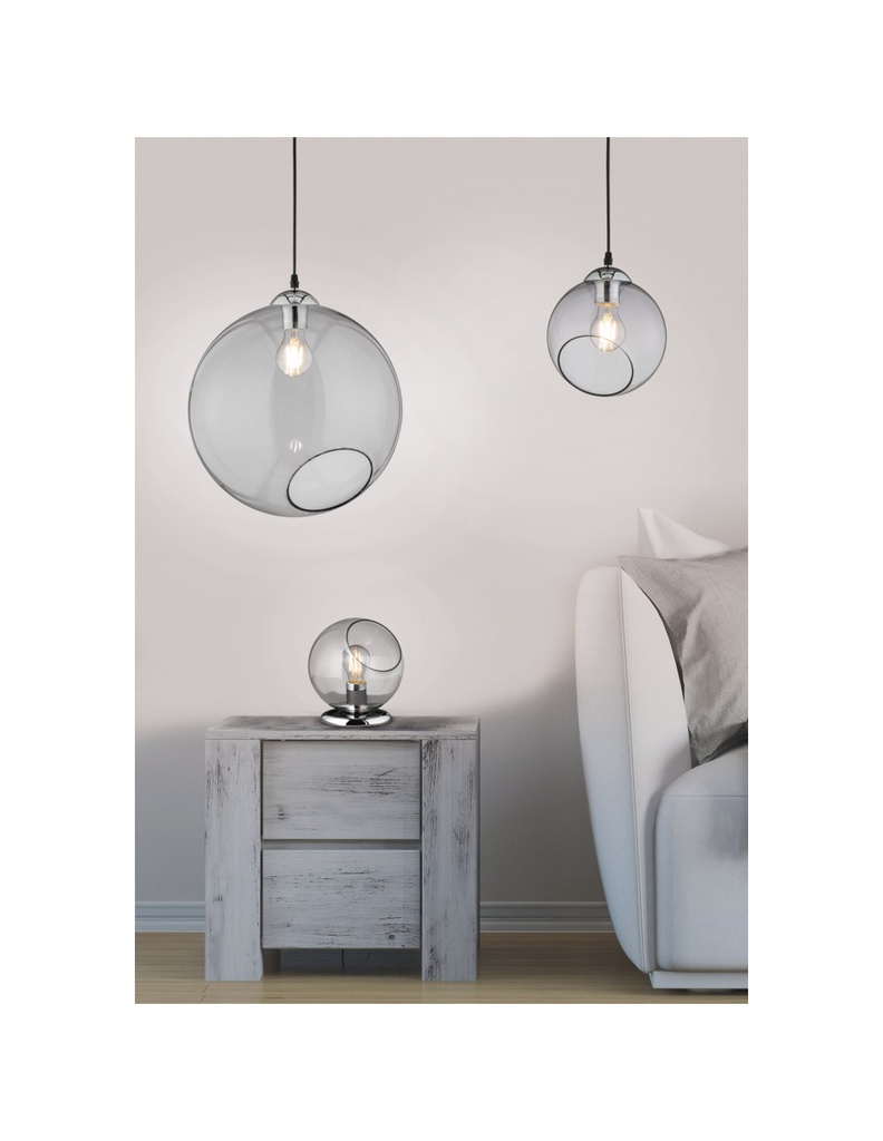 Sospensione Clooney Sfera Vetro Fumé Ø20 cm Trio Lighting