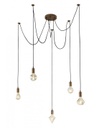 Sospensione Cord Ragno Rame Antico 5xE27 Con Decentramento Trio Lighting
