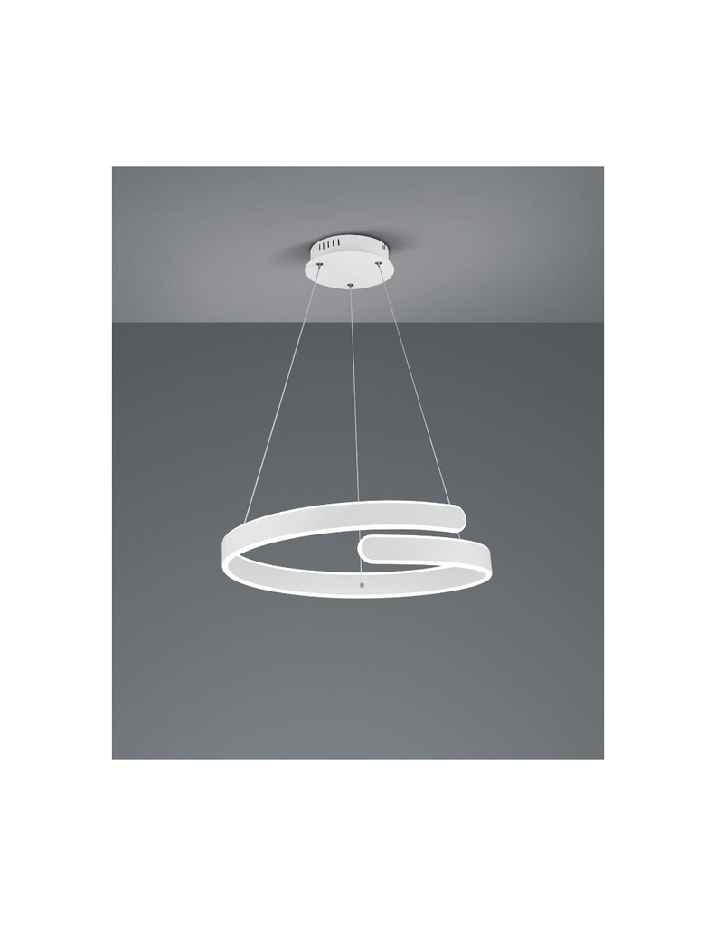 Sospensione Design Spirale Led Dimmer 4000k Parma Bianco Trio Lighting
