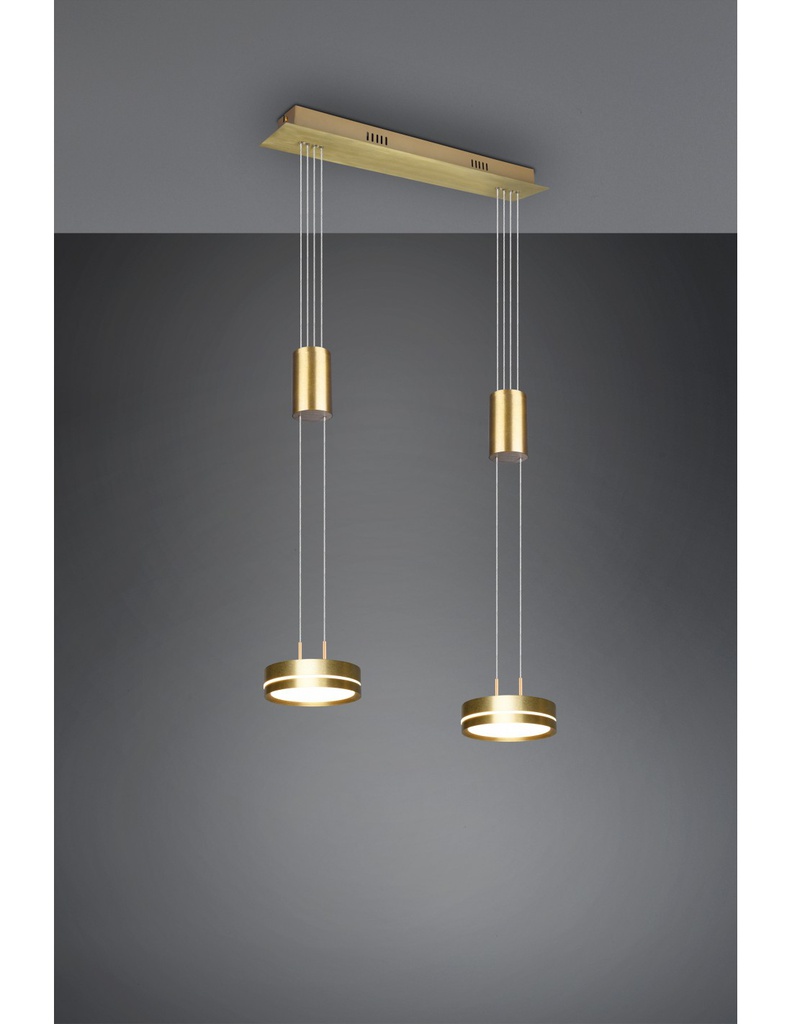Sospensione Diffusori Disco Led Dimmer Franklin Ottone Trio Lighting