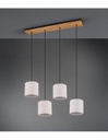 Sospensione Elmau 4xE27 Nichel E Paralumi Sabbia L100 cm Trio Lighting