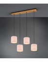 Sospensione Elmau 4xE27 Nichel E Paralumi Sabbia L100 cm Trio Lighting