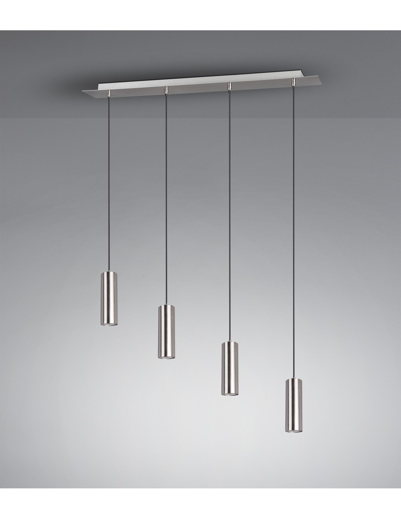 Sospensione Isola 4 Luci Cilindri GU10 Marley Nichel Lighting
