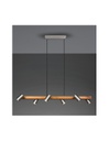 Sospensione Isola Legno 6 Spot Nichel Cilindrici Orientabili Marley Trio Lighting