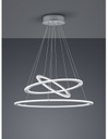 Sospensione Led Dimmerabile 3 Anelli Durban Nichel Ø80 cm Trio Lighting