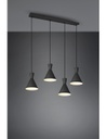 Sospensione Lineare Enzo 4xE27 Nero Opaco Trio Lighting
