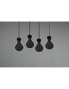 Sospensione Lineare Enzo 4xE27 Nero Opaco Trio Lighting