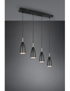 Sospensione Lineare Isola Farin 4 Luci Nero E Ottone Trio Lighting