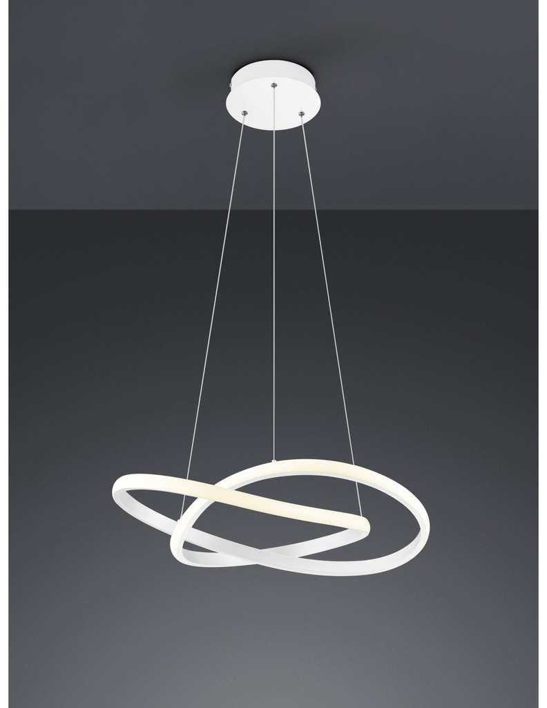 Sospensione Moderna Course Bianco Led Dimmerabile 27W Ø60 cm Trio Lighting