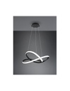 Sospensione Moderna Course Nera Led Dimmer 27W Ø60 cm Trio Lighting
