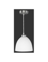 Sospensione Moderna Dallas Nichel 1xE27 Vetro Bianco Ø20 cm Trio Lighting