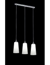 Sospensione Moderna Koni 3xE27 Nichel E Vetri Bianchi L60 cm Trio Lighting