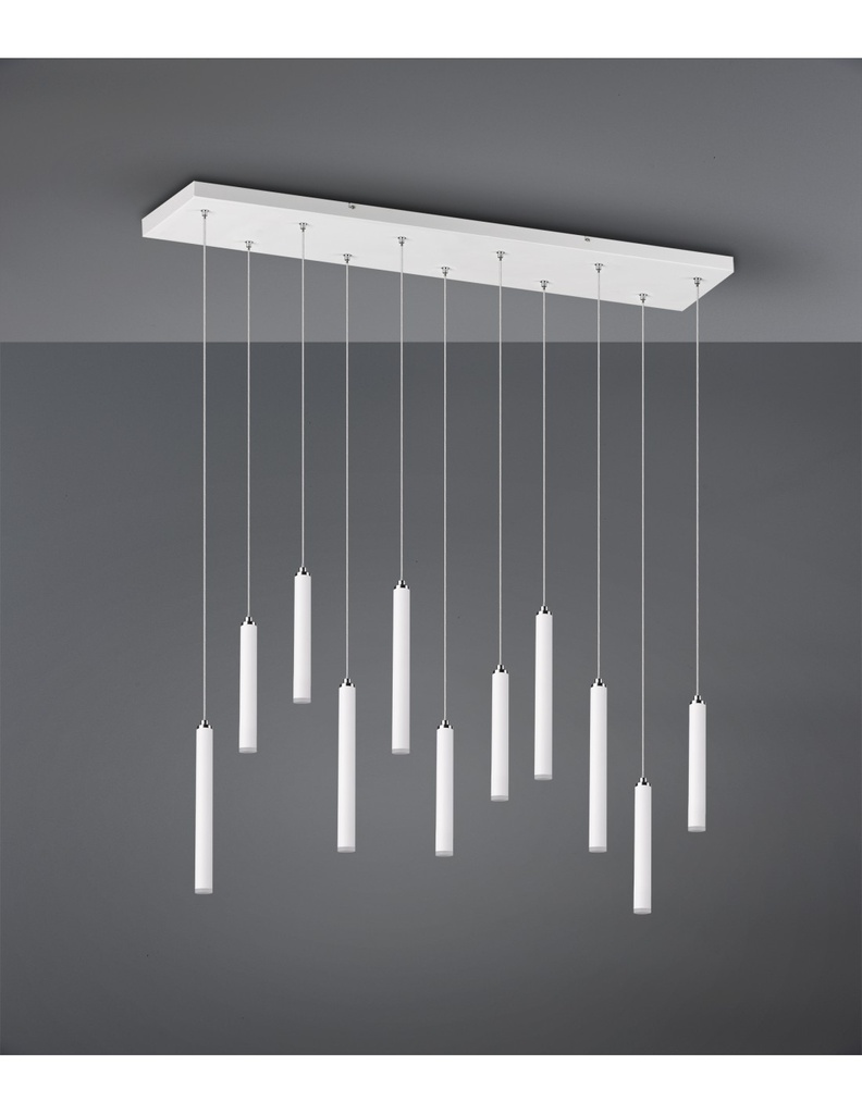 Sospensione Moderna Tubular 11 Tubi Led Bianco L115 cm Trio Lighting