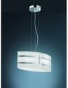 Sospensione Moderna Vetro Decori Foglia Argento Nikosia Trio Lighting