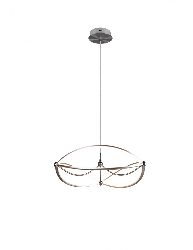 Sospensione Moerna Led 42 w Charivari Ellissi Nichel Trio Lighting