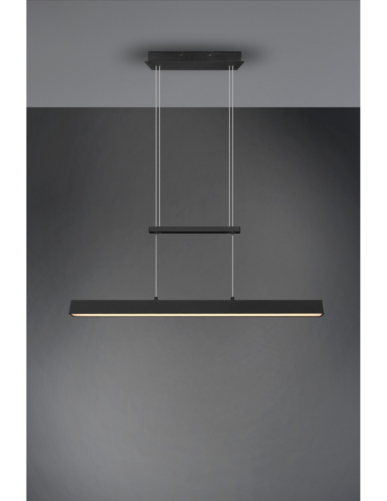 Sospensione Paros Doppia Luce Led Dimmerabile Nero L90 cm Trio Lighting