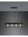 Sospensione Per Salotto 4 Luci Cornice Metallo Nero Vito Trio Lighting