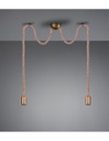 Sospensione Rope 2 Corde Ottone Con Decentramento Trio Lighting