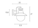Applique In Basso E27  linea calipso  caffe'