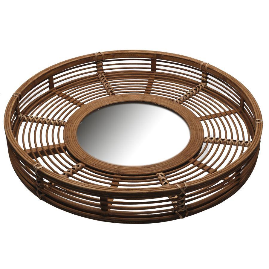Specchio legno naturale tondo cmø62x8