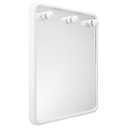 Specchio quadro con tre luci bianco