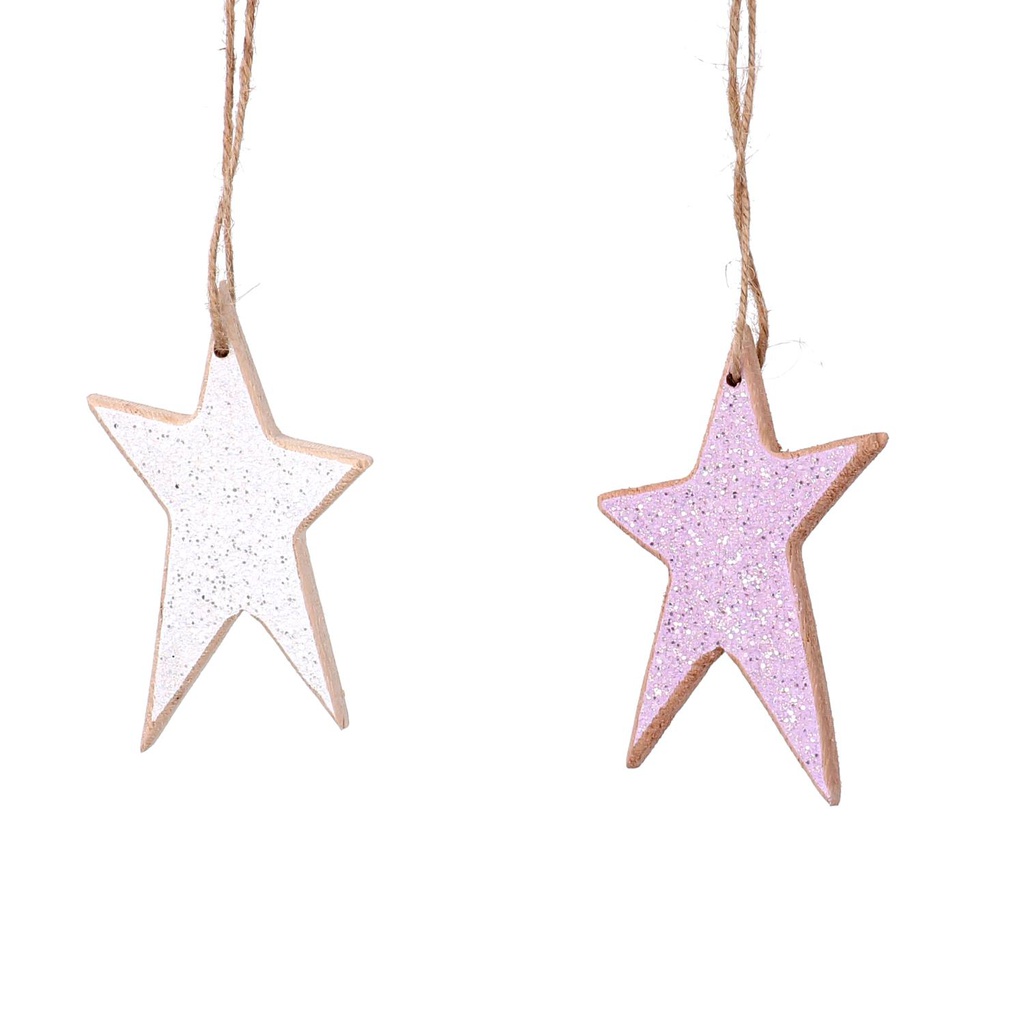 Stella legno rosa confezione da 8 cm21,5x10,5x2,2
