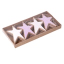 Stella legno rosa confezione da 8 cm21,5x10,5x2,2