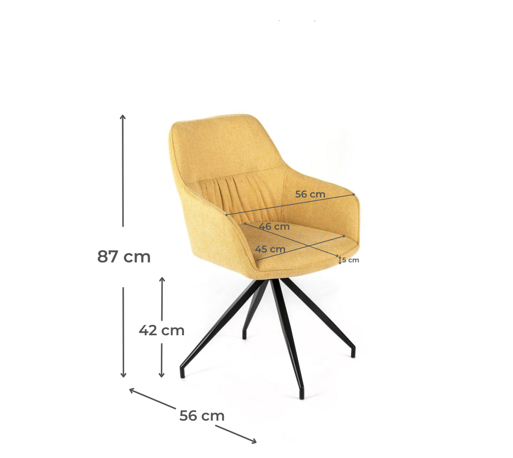 2x Sedia in Tessuto 56cm x 56cm H. 87cm
