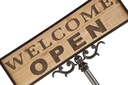 Targa piedistallo open/closed ea-6476 cm. 57 x 23