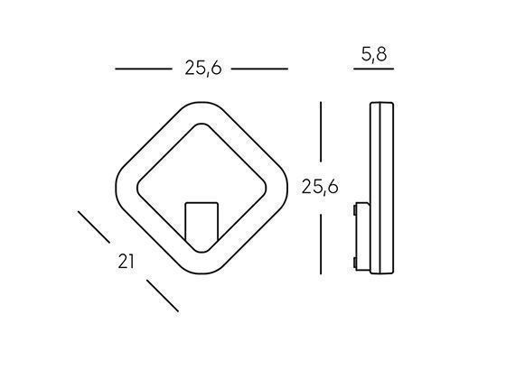 Applique Led 20W 3000K  linea quasar  bianco