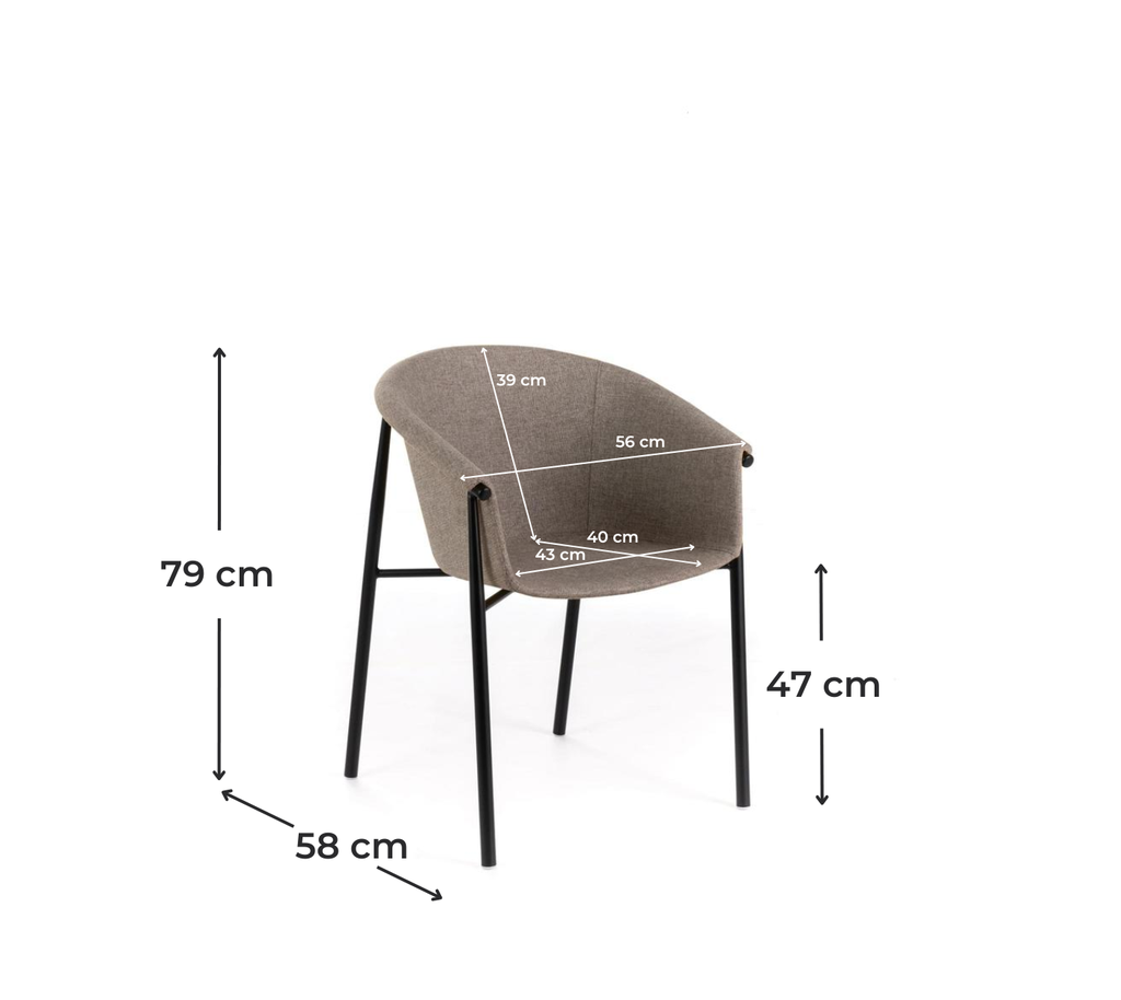 2x Sedia in Tessuto 58cm x 56cm x 79cm