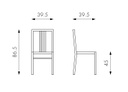 2x Sedia in legno laccato 39.5cm x 39.5cm H. 86.5cm