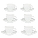 Tazzina caffe' set 6 pezzi amleto bianco c-piattino 7,5x7,5x4