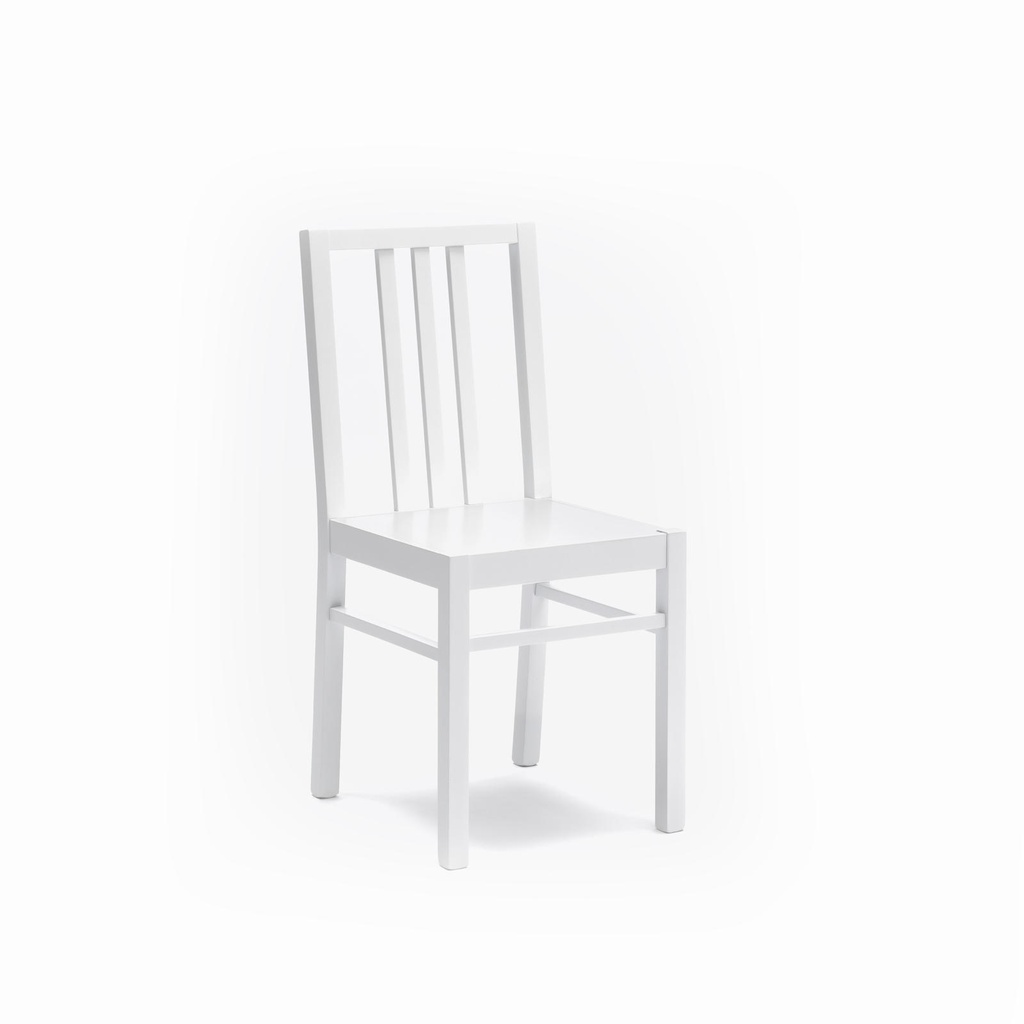 2x Sedia in legno laccato bianco 36.5 cm x 36.5 cm H. 86.5 cm