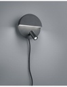 Applique Moderna Doppia Emissione Mario Nero Con Faretto Orientabile Trio Lighting