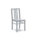 2x Sedia in legno laccato grigio chiaro 39.5 cm x 39.5 cm H. 86.5 cm
