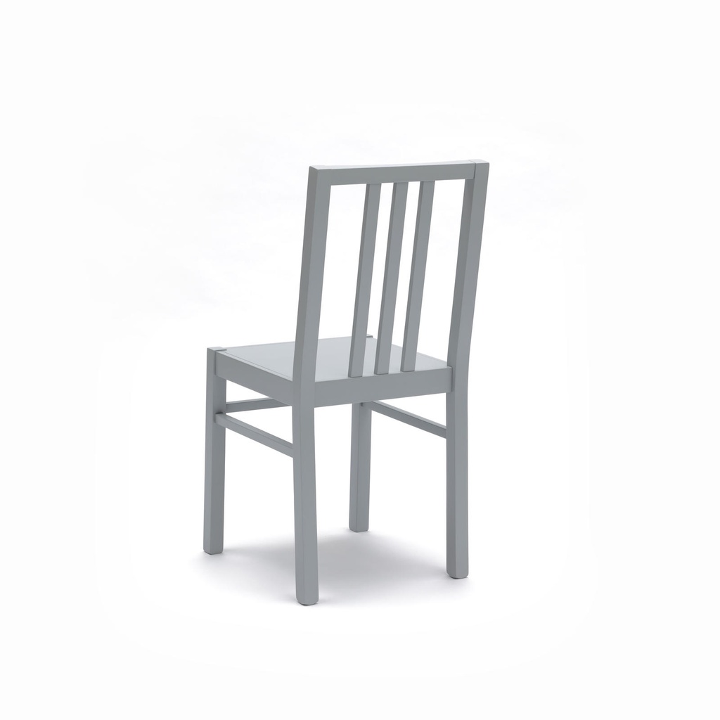 2x Sedia in legno laccato grigio chiaro 39.5 cm x 39.5 cm H. 86.5 cm