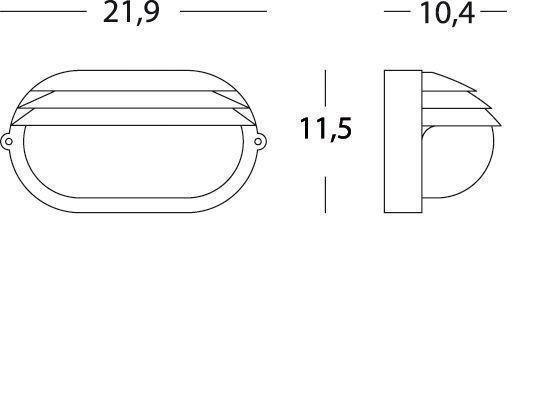 Applique Picc. E27  linea palpebra ovale  nero