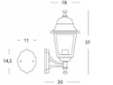 Applique Piccola In Alto  linea old  biancoargento