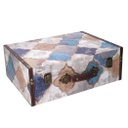 Valigia ecopelle 1-3 blu marocco rettangolare cm 40x14h30