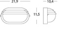 Applique Picc. E27  linea palpebra ovale  bianco