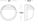 Applique Picc. E27  linea palpebra tonda  bianco