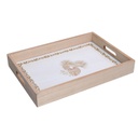 Vassoio legno bianco rettangolare cm35x25h4,5