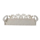 Vassoio metallo farfalla crema rettangolare cm41x20h6,5