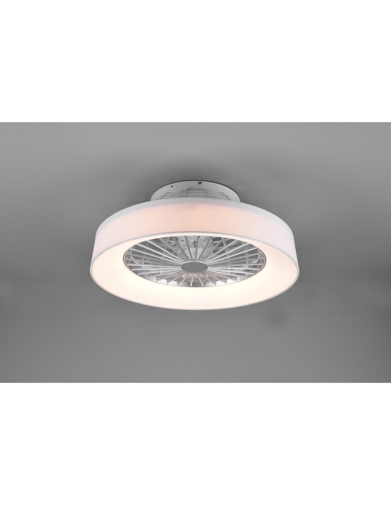 Ventilatore Moderno Luce Led 30w Dimmerabile Farsund Bianco Trio Lighting