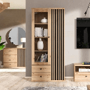 Vetrina Medan52A 2 ante e 2 cassetti rovere antracite EFFEZ