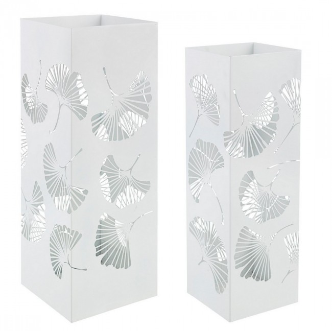 Set 2 porta ombrello metallo bianco Ginko