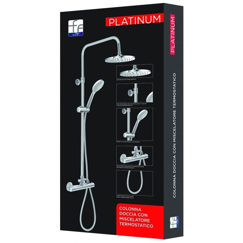 Set Colonna Doccia Termostatica in acciaio Cromato Tonda
