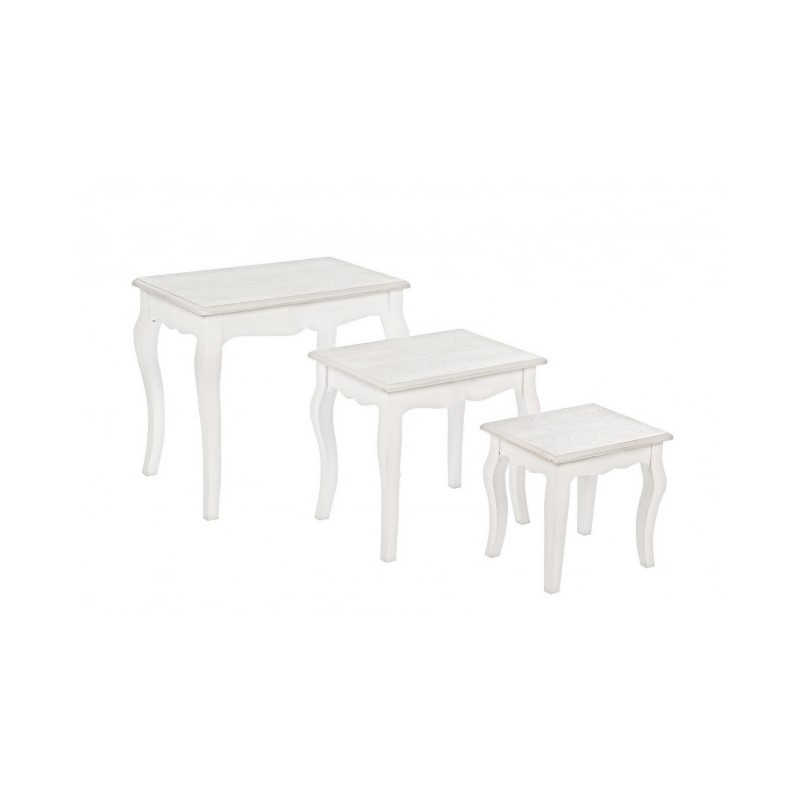 Set classico 3 Tavolini Clorine in legno